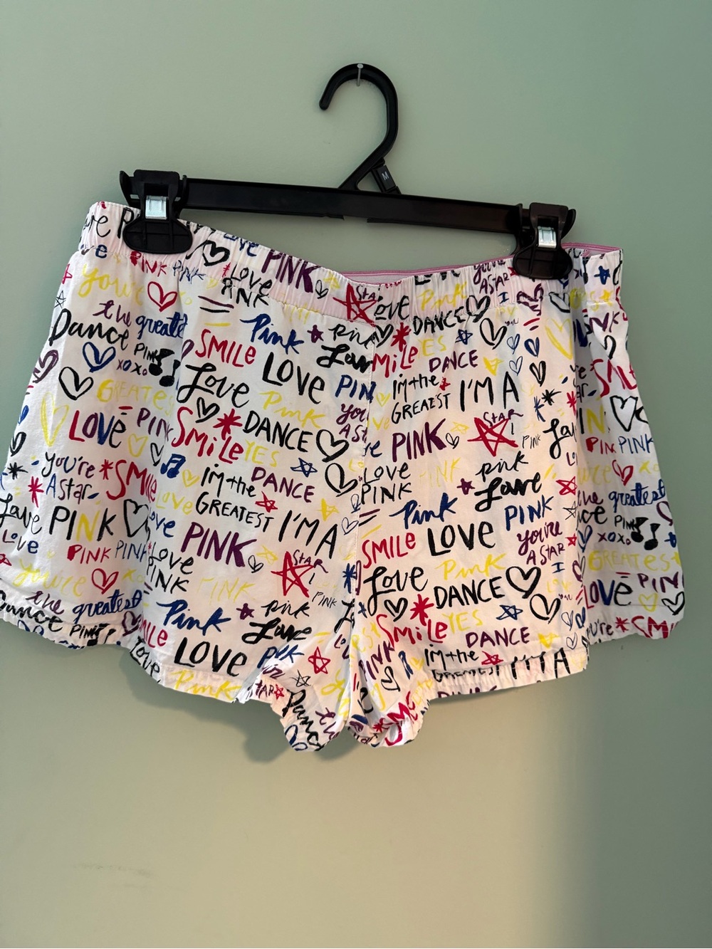 Victoria's Secret PINK Graphic Sleep Shorts - Graffiti and Rhinestone Y2K print - Picture 3 of 5